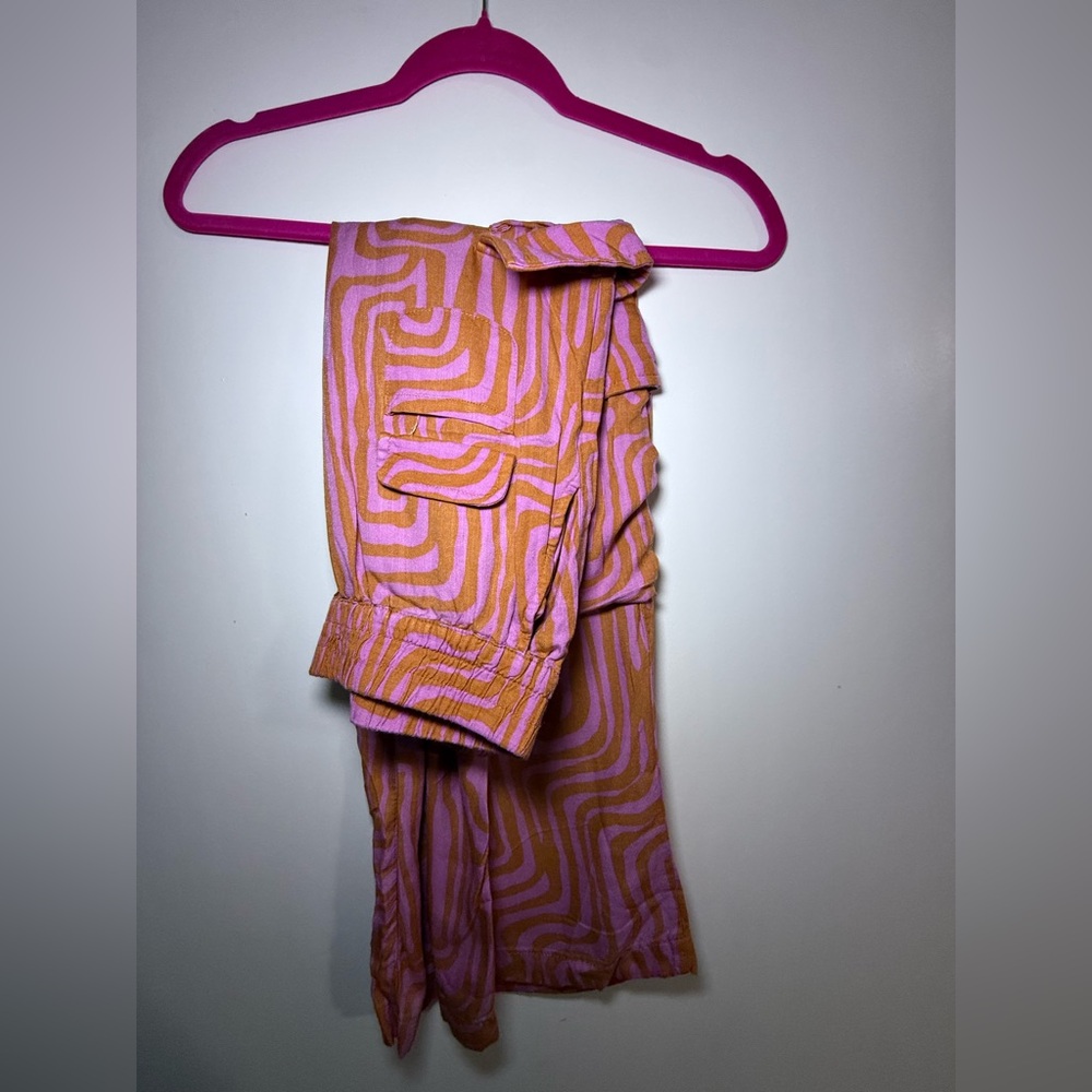 Urban Outfitters Pink and Orange Flowy Striped Pants
